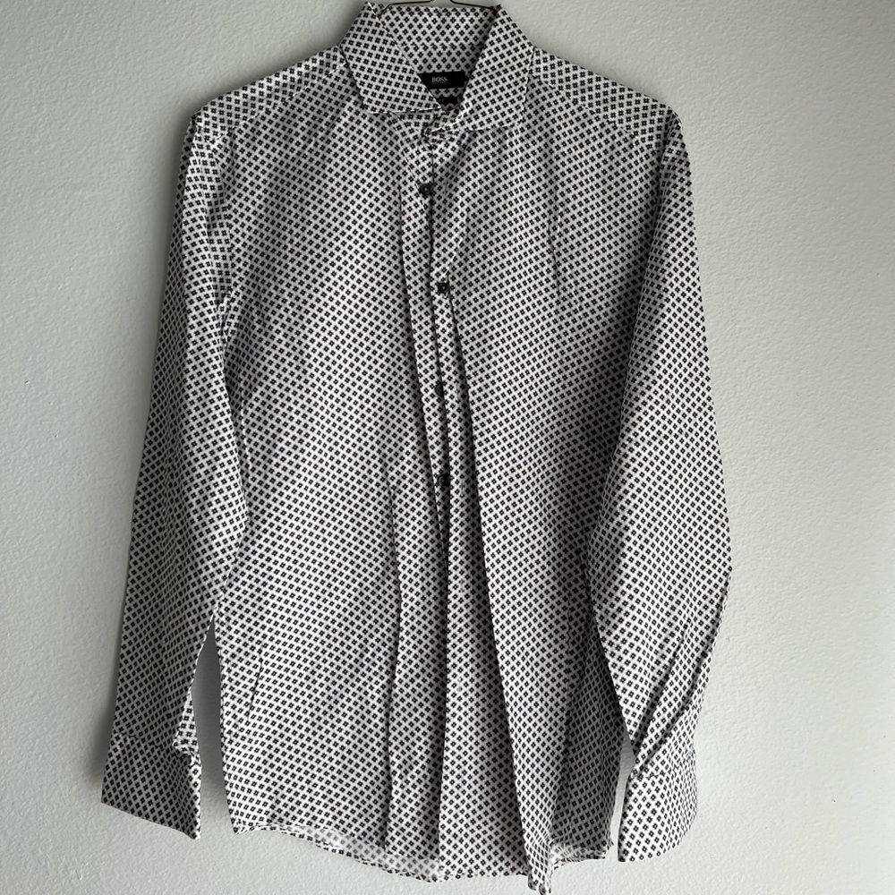 Hugo Boss, Patterned Dress Shirt, Size: 41, neck 16